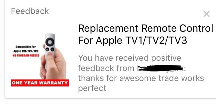 Brand New Replacement Remote for Apple TV Carousel 6
