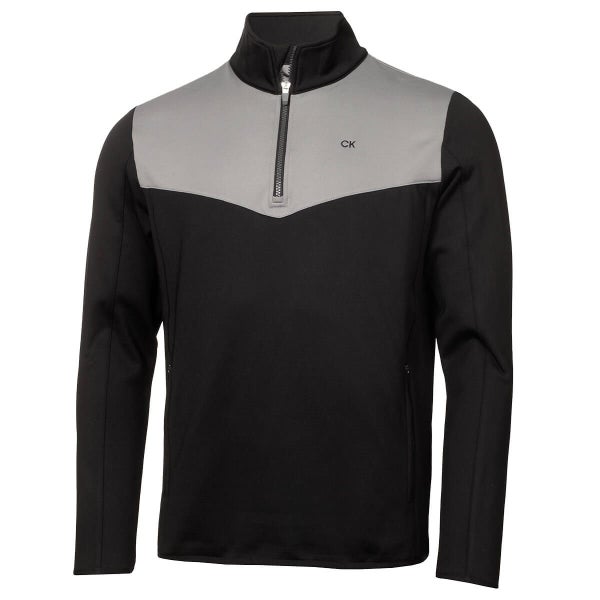 Calvin Klein Mens Traverse Half Zip Midlayer Stretch Golf Sweater Carousel 1