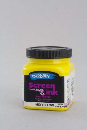Ink - Derivan Screen Ink 250ml Mid Yellow Carousel 1