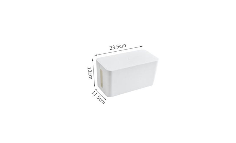 PTN WHITE 23cm Cable Management Box Cord Organizer Management Box Cord Box Carousel 2