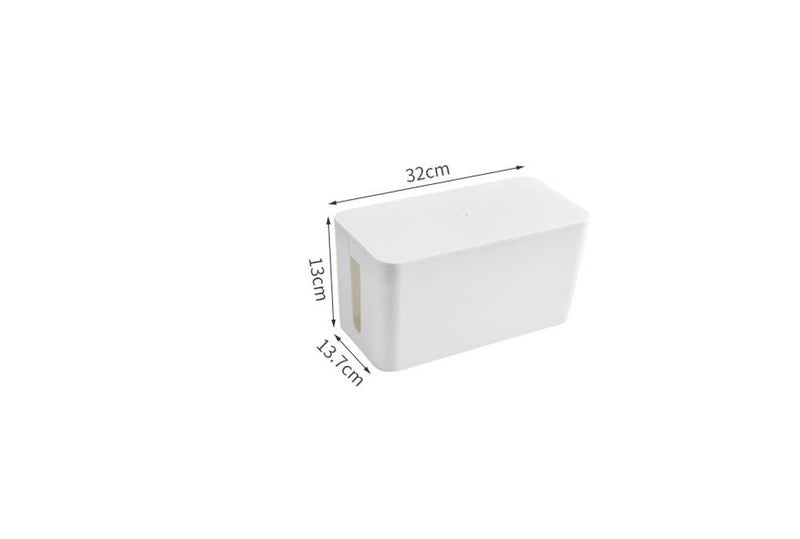PTN WHITE 32cm Cable Management Box Cord Organizer Management Box Cord Box Carousel 2