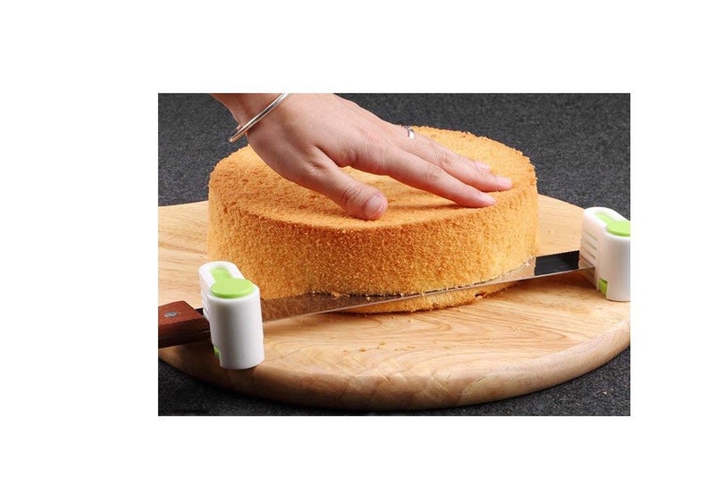 PTN 1 Pair Cake Slicer Guide Cake Slicing Leveler Bread Knife Guide Layer Level Carousel 2