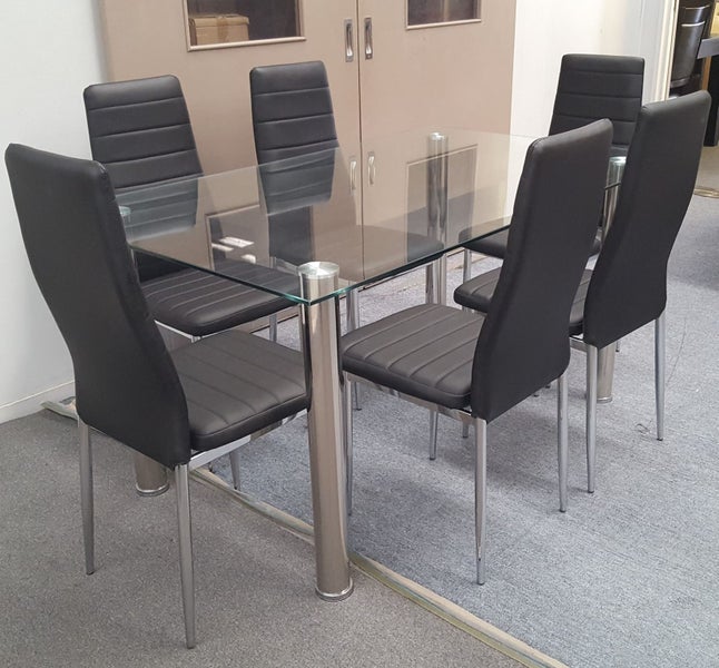 Melody Dining Table Clear Tempered Glass 1500mm X 900mm (Table Only) Carousel 1