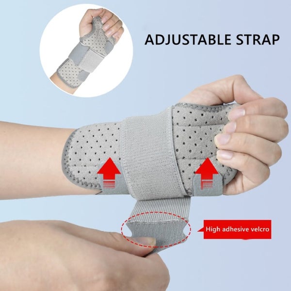 Carpal Tunnel Hand Sprain Tendinitis Wristband GREY LEFT SIDE62863869467779113