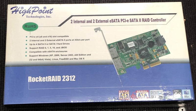 HighPoint Rocket Raid 2312, 4-ch PCI-E to e-SATA II RAID 0/1/5/10/JBOD adapter Carousel 1
