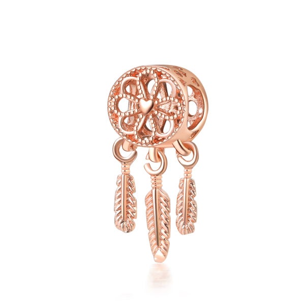 $1 reserve Gorgeous rose gold 'three-feathers' design charm brand new Carousel 1