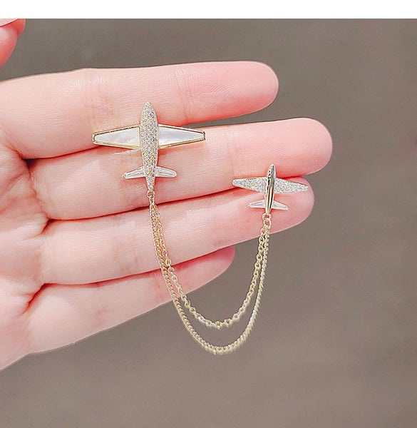 Brooch Fashion Plane CZ Diamonds BROOCH Carousel 2