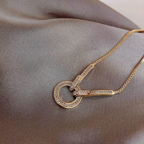 Bracelet CZ Diamonds Geometric Yellow Gold Plated Adjustment Carousel 2