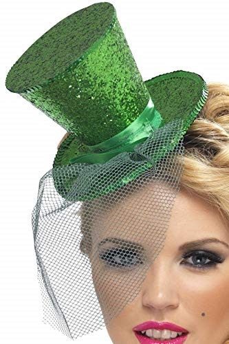 Fever Mini Tophat on Headband Dark Green Carousel 1