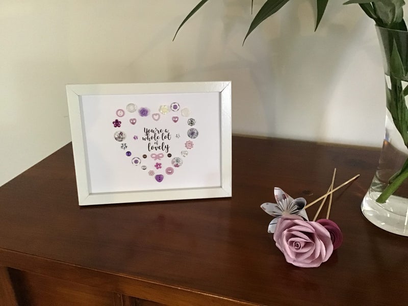 You’re a whole lot of lovely - beautiful buttons handmade framed gift, friend Carousel 2