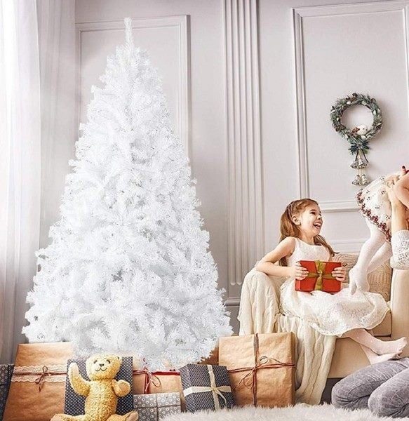 Deluxe White Artificial Christmas Tree-2.4m Carousel 1