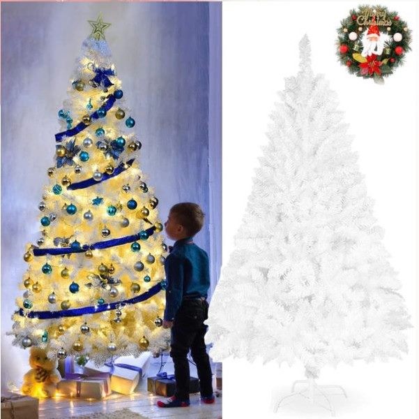Deluxe White Artificial Christmas Tree-2.4m Carousel 2