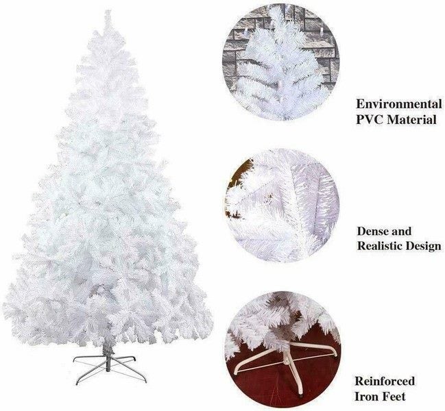 Deluxe White Artificial Christmas Tree-2.4m Carousel 3