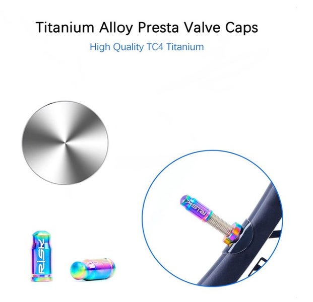 2 PCS Titanium Bicycle Presta Valve Caps - Golden Carousel 2