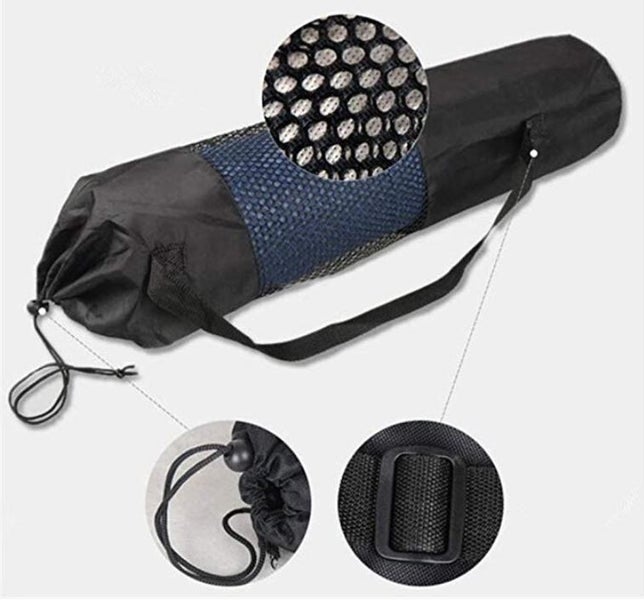 PTN 10mm BLACK Portable Yoga Mat Bag Nylon Carrier Washable Adjustable Strap Carousel 2