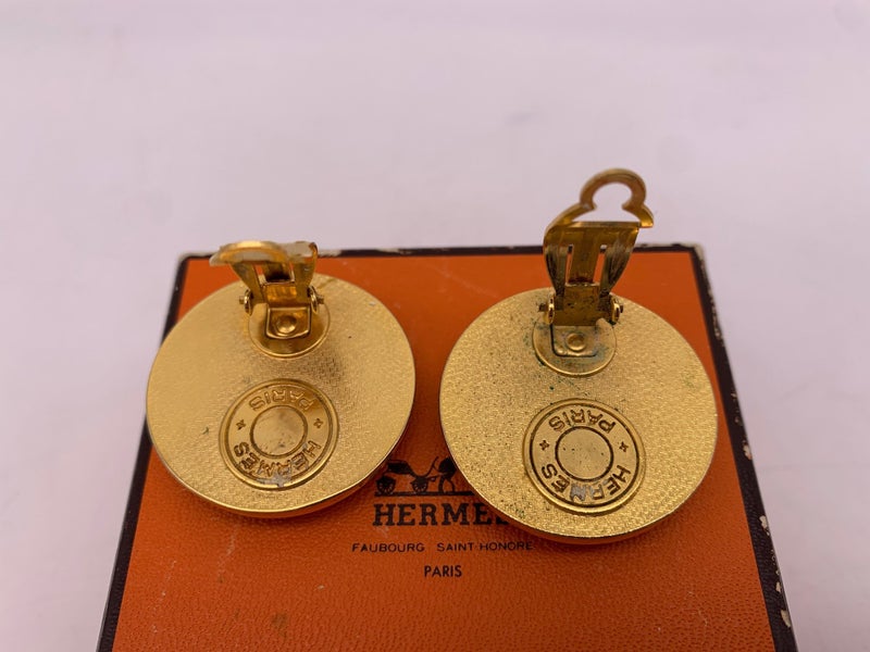 Vintage HERMES "Clou de Selle" Clip-On Earrings Carousel 10