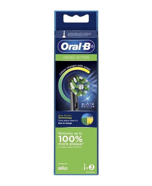 Oral-B Cross Action Replacement Head Refills 3Pk - Midnight Black Carousel 2