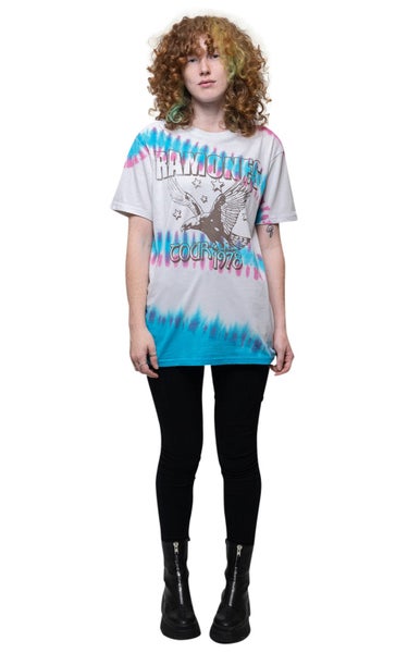 Ramones T Shirt Eagle Band Logo new Official Unisex Dip Dye Natural Carousel 2
