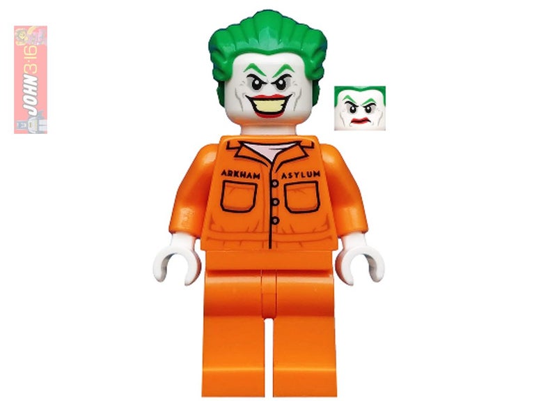 AWESOME LEGO SUPER HEROES MINIFIGURE - THE JOKER in PRISON JUMPSUIT (76138) Carousel 1
