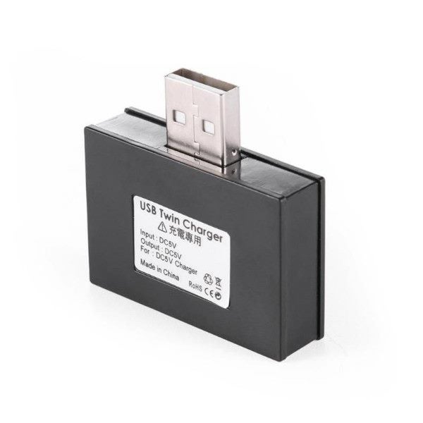 Usb2.0 Male To Twin Charger Dual Port Splitter Hub Adapter Converter Charging W Carousel 2