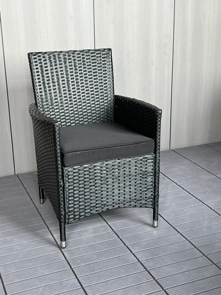 1800 x 990 Dining Set - 6 x Chairs - Black Glass - Black PE Rattan Carousel 2