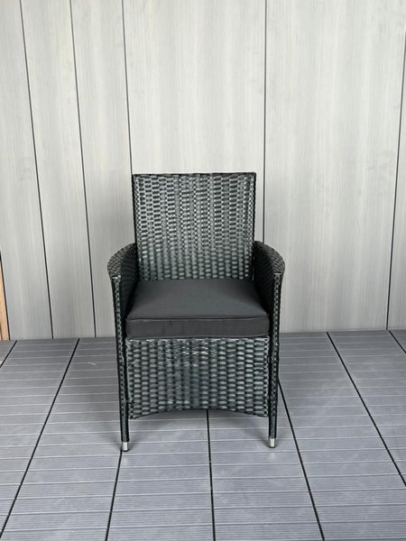 1800 x 990 Dining Set - 6 x Chairs - Black Glass - Black PE Rattan Carousel 4