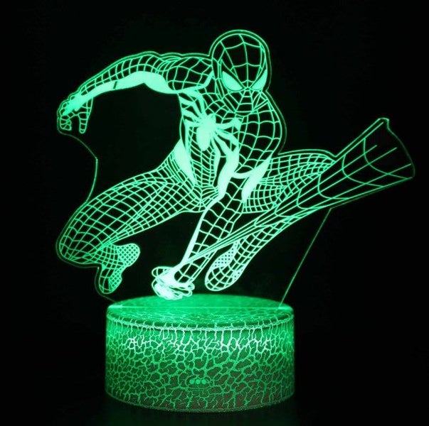 Spiderman 3D Night Lamp LED Light, Power By USB, 7 Changeable color Carousel 1