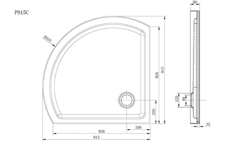 2 Meter HEIGHT 830x830mm Single Sliding Door Round Shower Carousel 4
