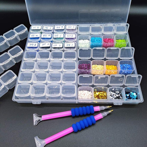 56 Slots Removable Storage Cubes with Box - Diamond Art etc Carousel 2