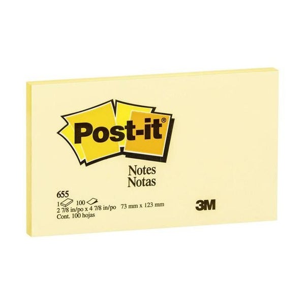 Post-it Notes Yellow 655-Y 76x127mm 100 sheet pads Carousel 1