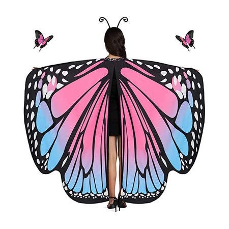 Butterfly Wings for Ladies Cape Nymph Pixie Halloween Costume Accessory Carousel 1