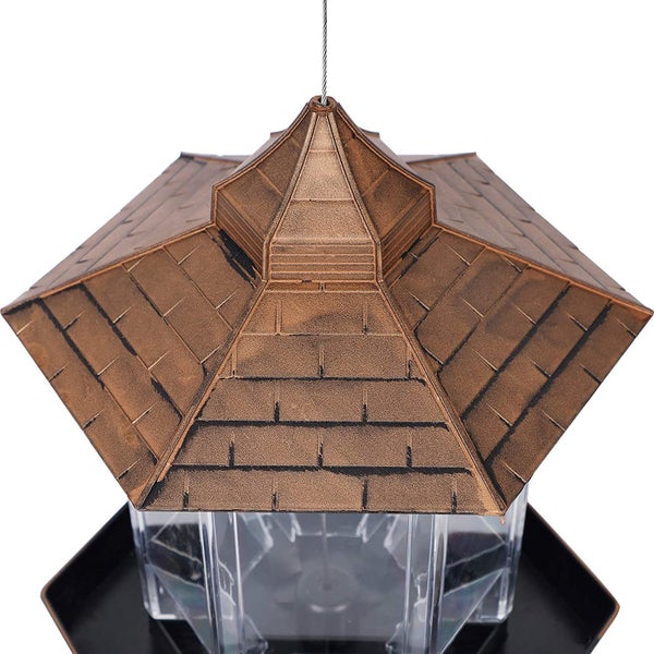 Wild Bird Feeder Hanging for Garden Yard Outside Decoration, Hexagon Shaped with Carousel 3