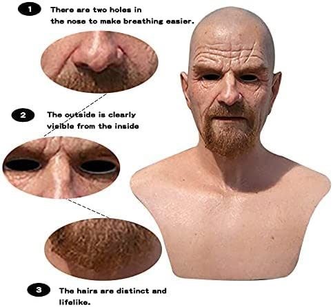 Supersoft Old Man Latex Face Mask Cosplay Halloween Costume Props Carousel 1