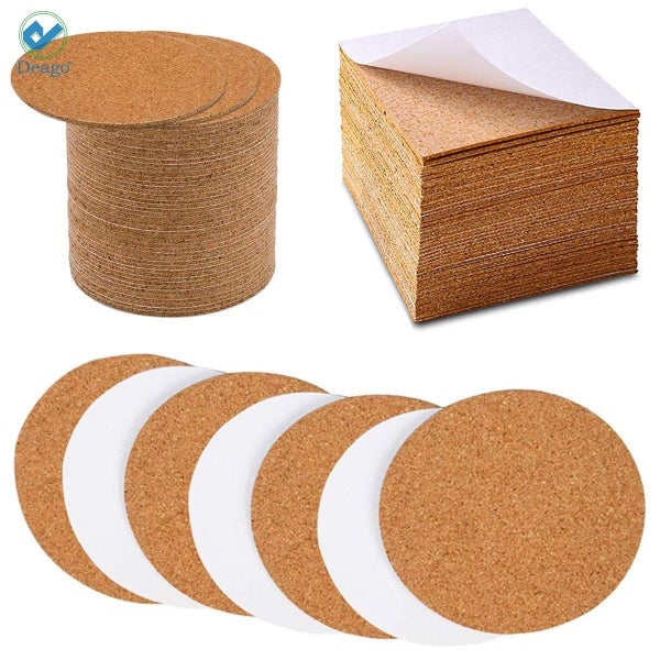 Deago 20 Pack Self-Adhesive Cork Squares 4 x 4 Inch Cork Tiles Board Mini Backin Carousel 1