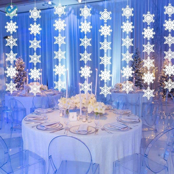 Deago 12PCS Winter Christmas Hanging Snowflake Decorations - White Snowflake Orn Carousel 7