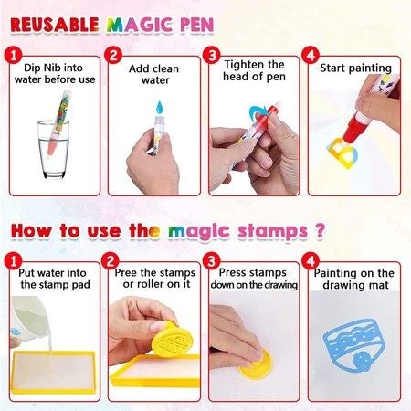 100x75CM Water Doodle Mat, Large Water Drawing Mat, Drawing Painting Mat Carousel 2