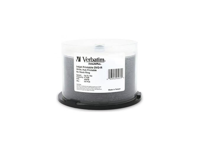 Verbatim FULL Printable 16x DVD-R 50 Discs ( White wide ) Carousel 1