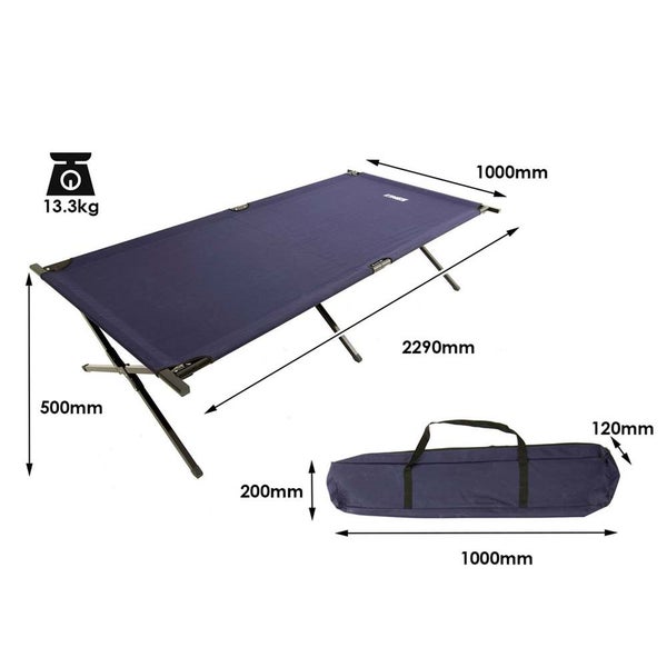 Kings Camping Stretcher Bed Portable Folding Single Light Durable 1M Steel Frame Carousel 13