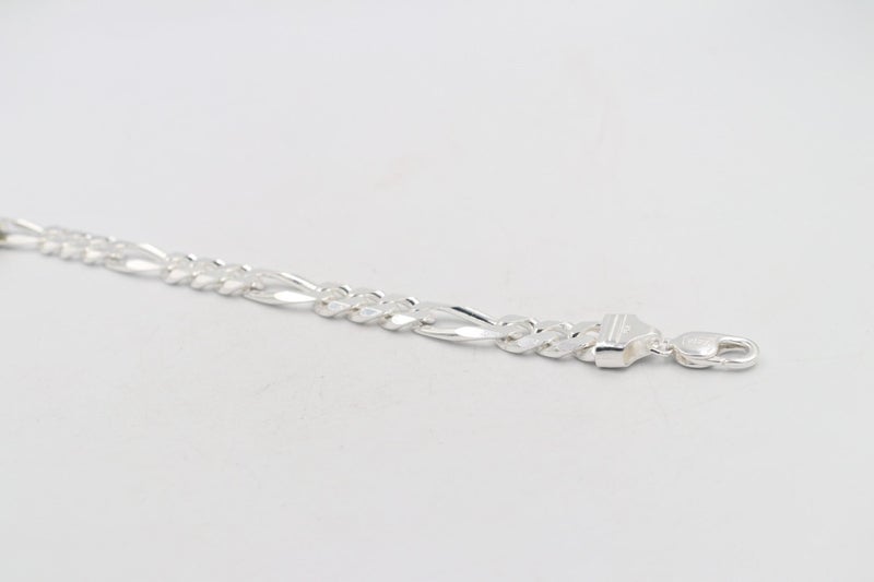 Sterling Silver 3:1 Figaro Bracelet IRA06 Carousel 1