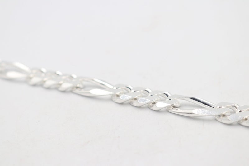 Sterling Silver 3:1 Figaro Bracelet IRA06 Carousel 2