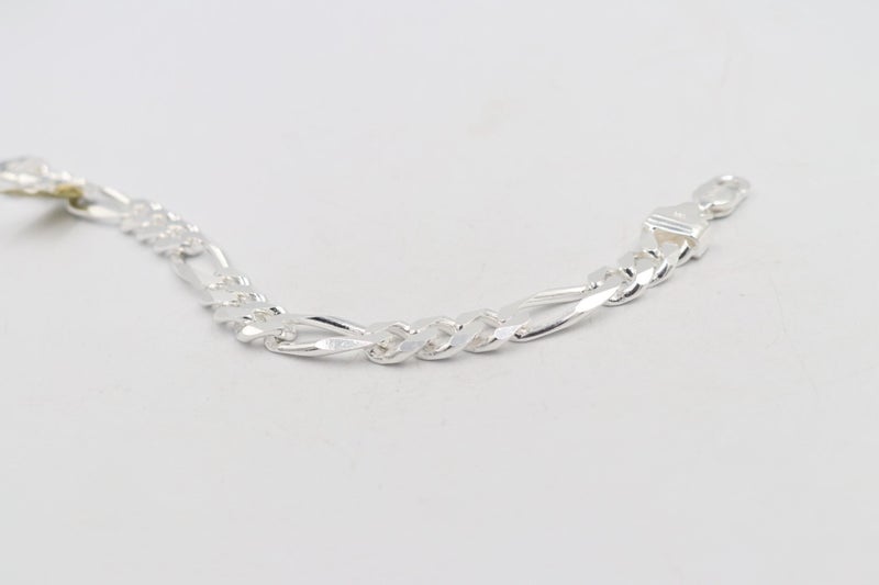 Sterling Silver 3:1 Figaro Bracelet IRA06 Carousel 8