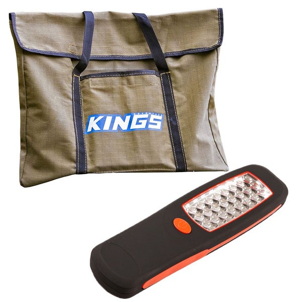 Adventure Kings Portable FirePit Bag 400GSM + 24 LED Work Light Rubber Casing Carousel 1