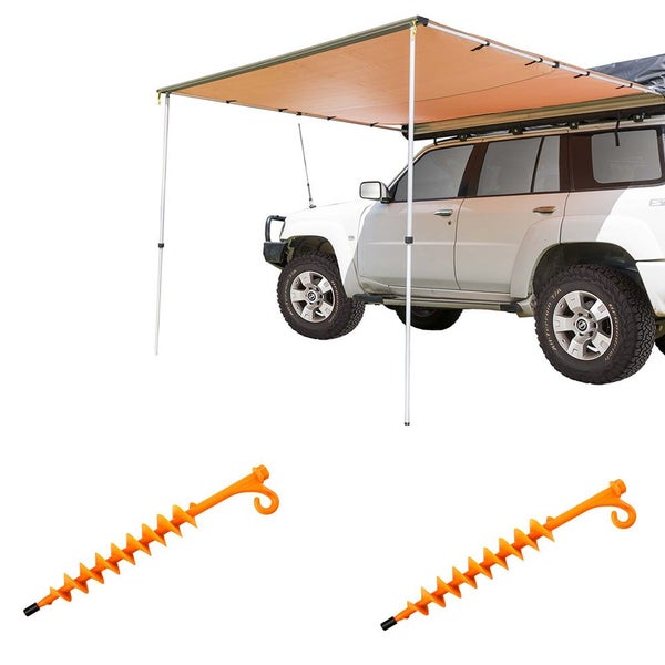 Adventure Kings 4WD SUV Side Awning 2x2.5m + 2x GroundGrabba Lite Sand Pegs Pair Carousel 1