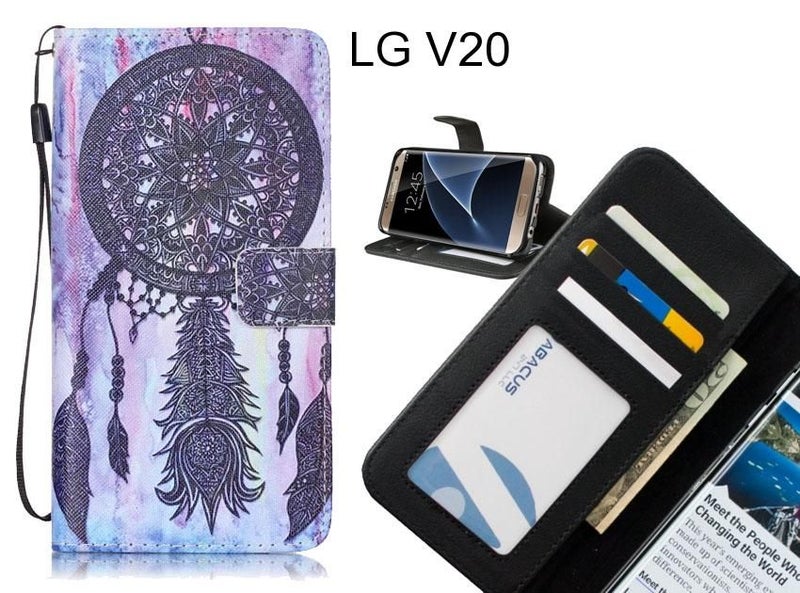 LG V20 case 3 card leather wallet case printed ID Carousel 1