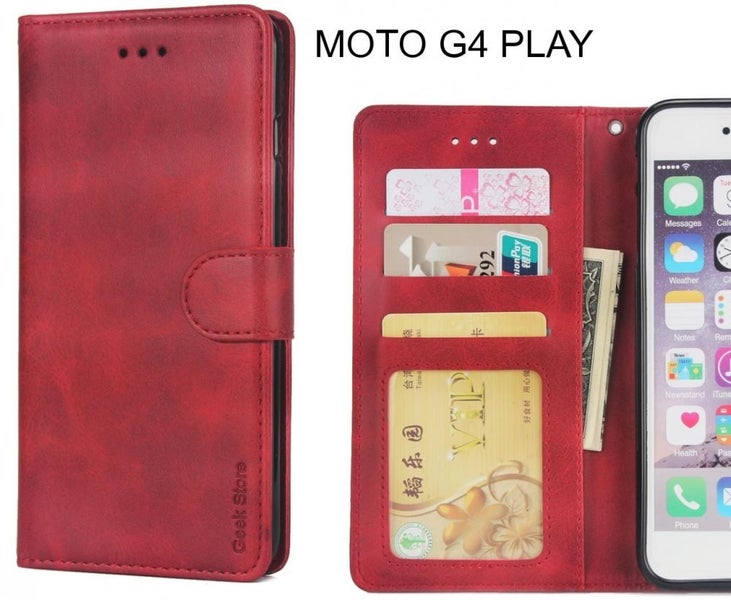 MOTO G4 PLAY Case Wallet Leather Vintage Flip Folio Case Carousel 1