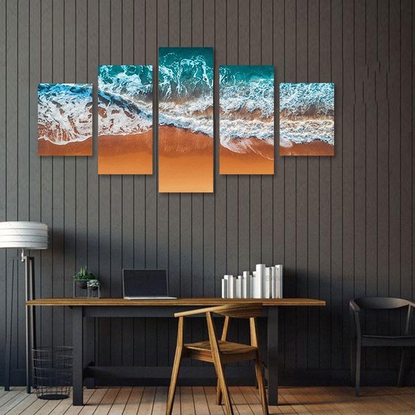 ON SALE FREE SHIPPING: Large 5 Piece Canvas Print - Winding waves Carousel 4
