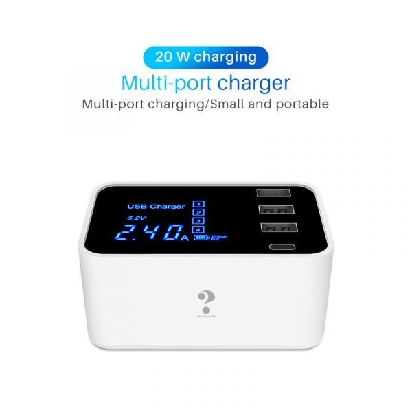 20W 3 Usb Ports+USB-C/Type-C Ports Multi-function Charger n Led Display AU Plug Carousel 2