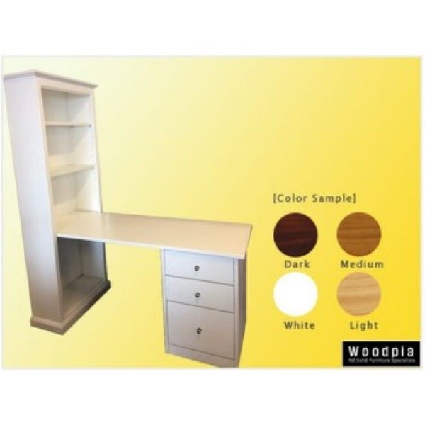 NZ MADE Solid Wood Bookcase & Desk Combo Carousel 3