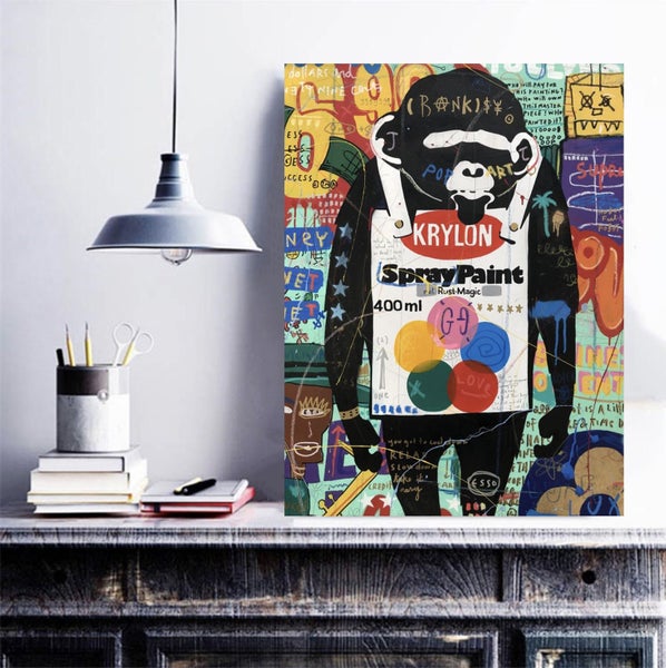 Free Shipping 1 Panel Canvas Wall Art - Pop Art - Banksy Carousel 2