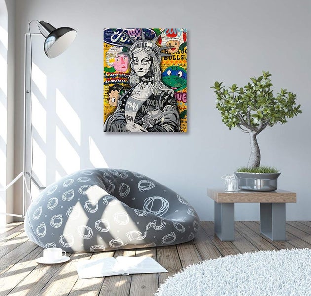 Free Shipping 1 Panel Canvas Wall Art - Pop Art - Mona Lisa Carousel 2